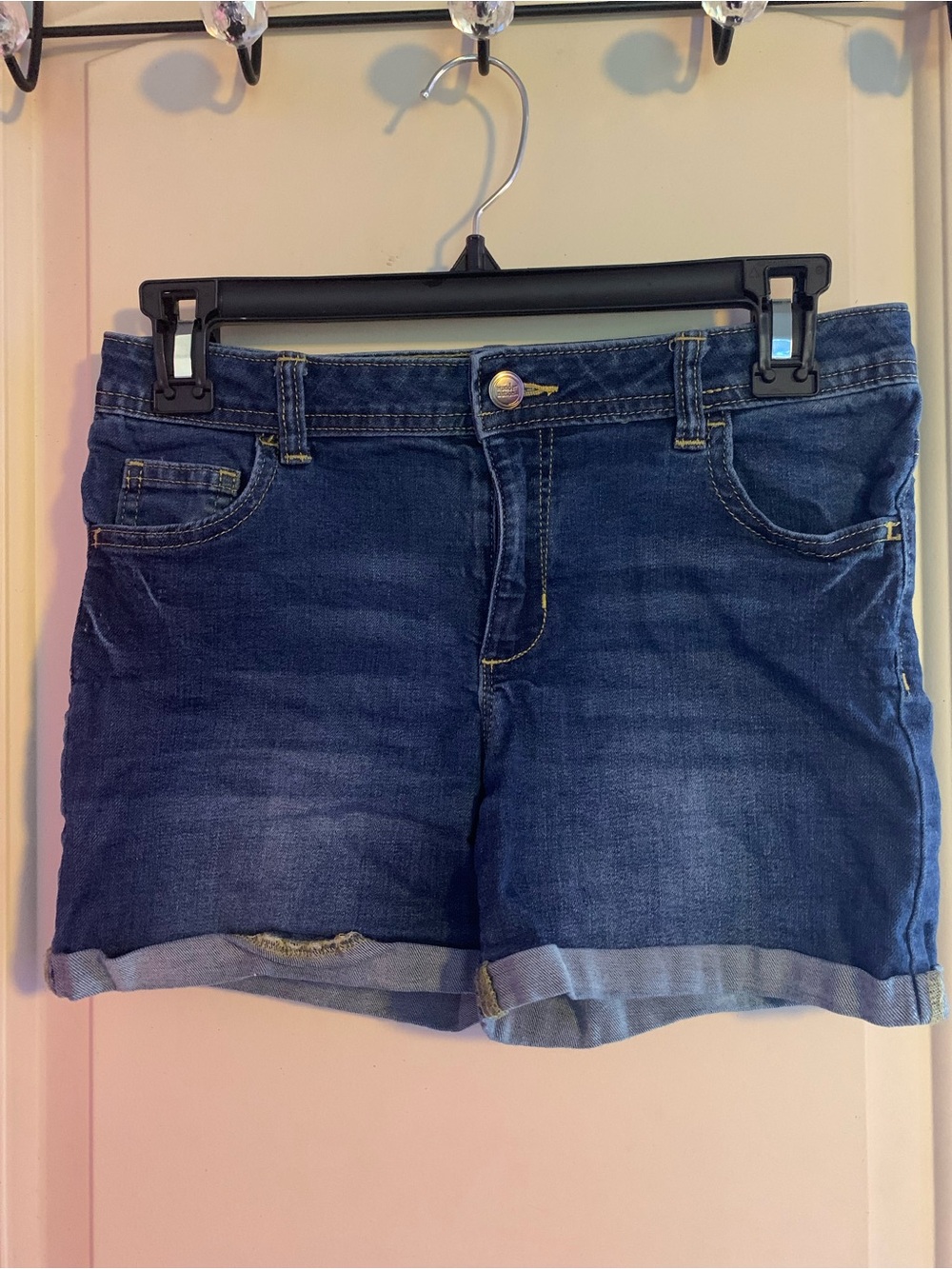 wonder nation Blue Rolled-Hem Denim Shorts